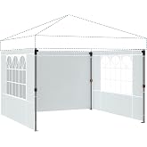 Raynesys Sidewall for 10x10 Canopy Tent, No Frame or Top Cover | 3 Pack Canopy Wall 114''x72'',Waterproof Silver-Coated Fabric, UPF 50+ UV Protection, White