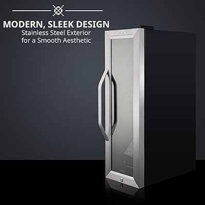 Buy Ivation 12 Bottle Compressor Wine Cooler Refrigerator W Lock Large Freestanding Wine Cellar For Red White Champagne Or Sparkling Wine 41f 64f Digital Temperature Control Fridge Stainless Steel Online In Turkey