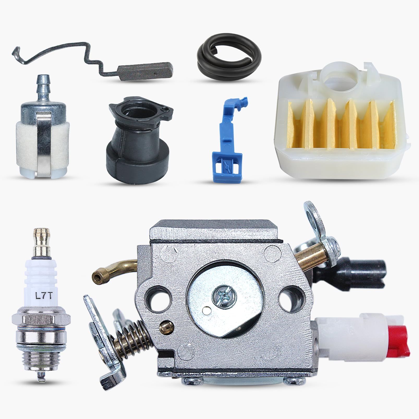 Haishine Carburetor Air Fuel Filter Line Intake Manifold Fit for Husqvarna 340 345 346 XP 350 351 353 Chainsaw #503283208 Throttle Choke Rod