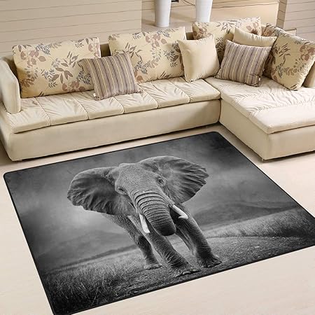 Amazon.de: Naanle Rutschfester Teppich mit Elefantenmotiv, für
