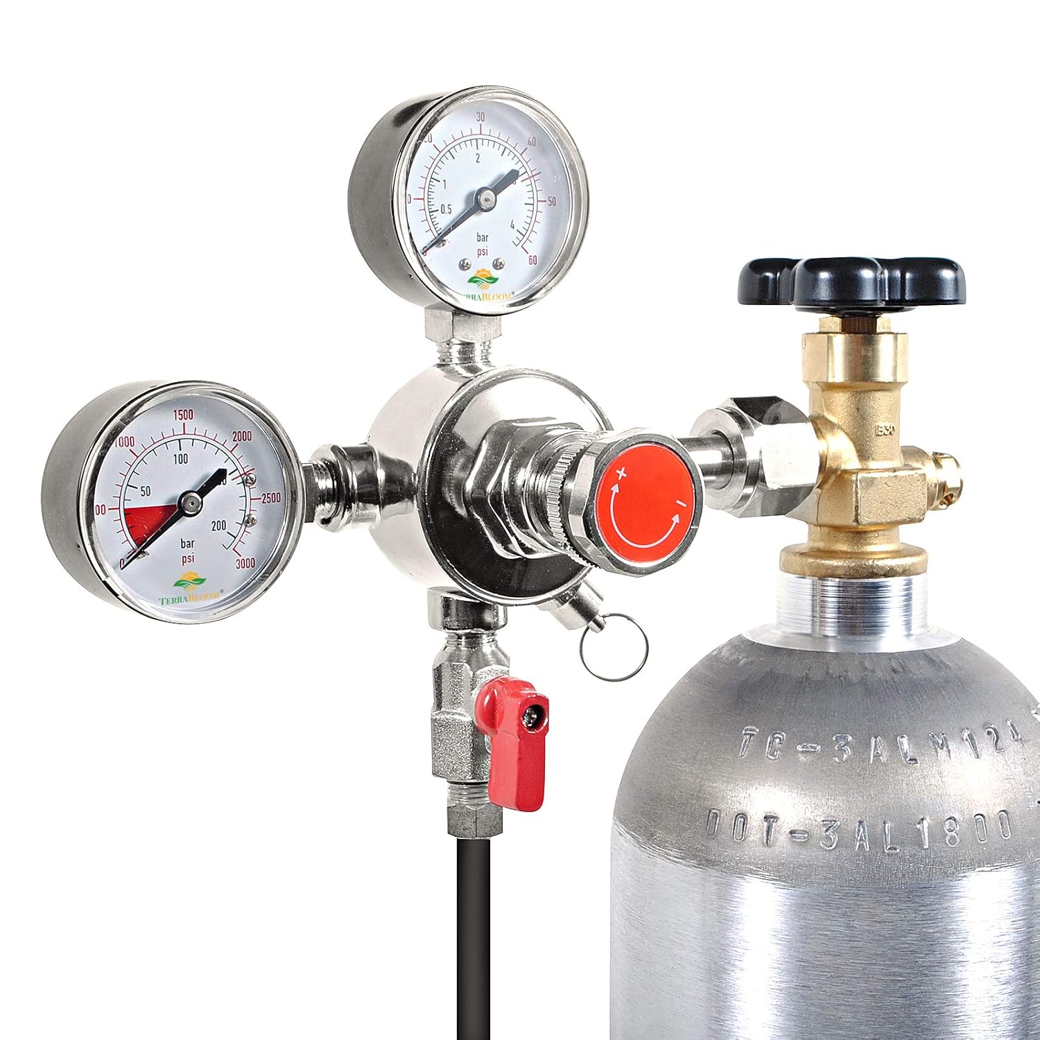 Gas Bottle Pressure Regulator Dual Gauge Flow Argon Co2 930