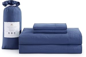 Casa Platino Twin Sheet Set, Pre-Washed Ultra Soft & Breathable Bed Sheets Twin Size, Brushed Microfiber Twin Sheets, Fade Resistant, Sheets Twin Size Bed Set with Deep Pockets - Navy