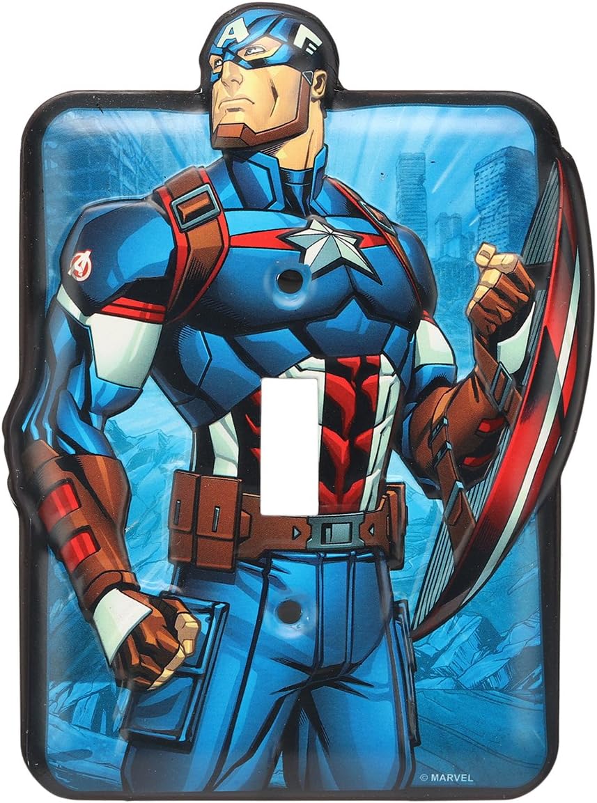 Marvel Captain America Tin Metal Light Switch Plate