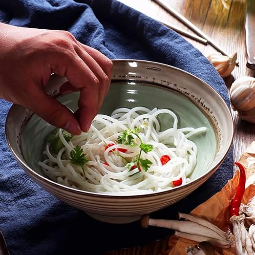 SLW Gran Tazón de Mezcla de Cereales Cerámica Retro ...