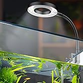 Pawfly 6 W LED Aquarium Light for 1 to 5 Gallon Fish Tanks Clip On Fish Tank Light USB Moving Aquarium Lamp with Full Spectrum Dimmable White Blue Red Green Lights with Timer (Adapter Not Included)