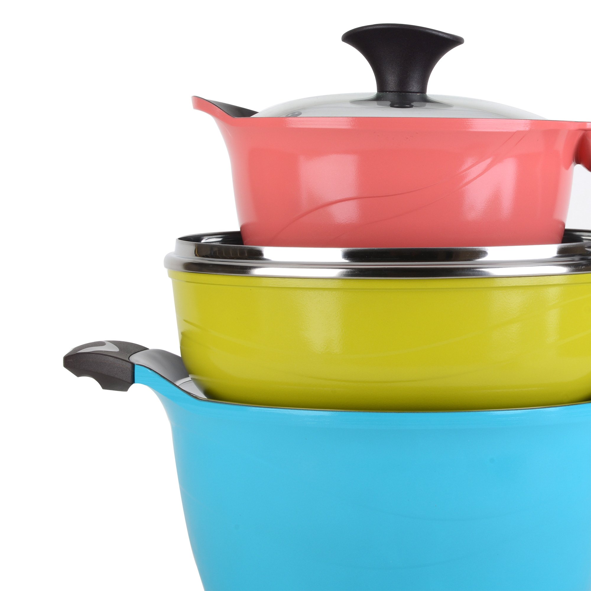 Cook N Home 6 Piece Nonstick Ceramic Coating Die Cast Cookware Set