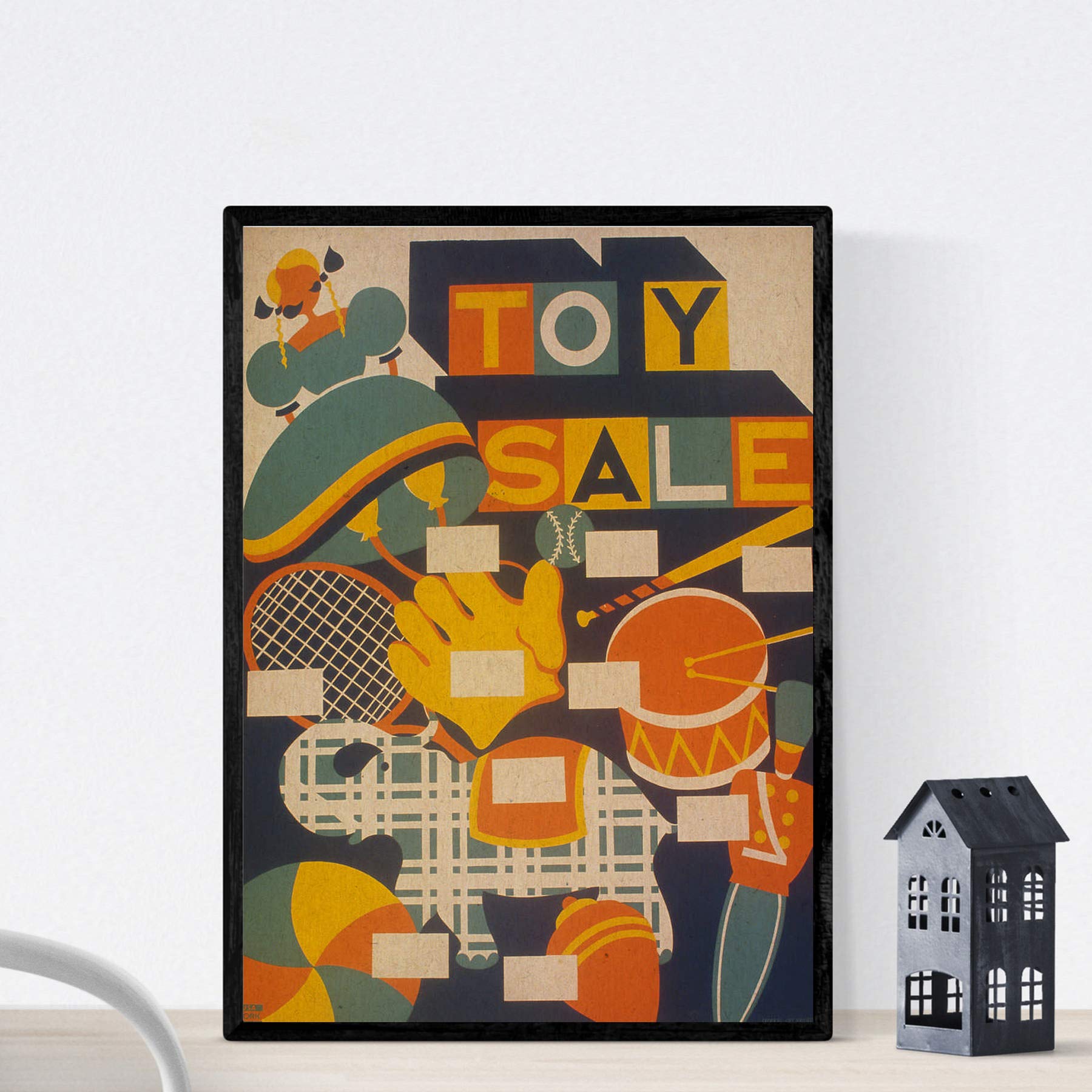 Nacnic Vintage Poster Vintage poster Selling toys. A4 size