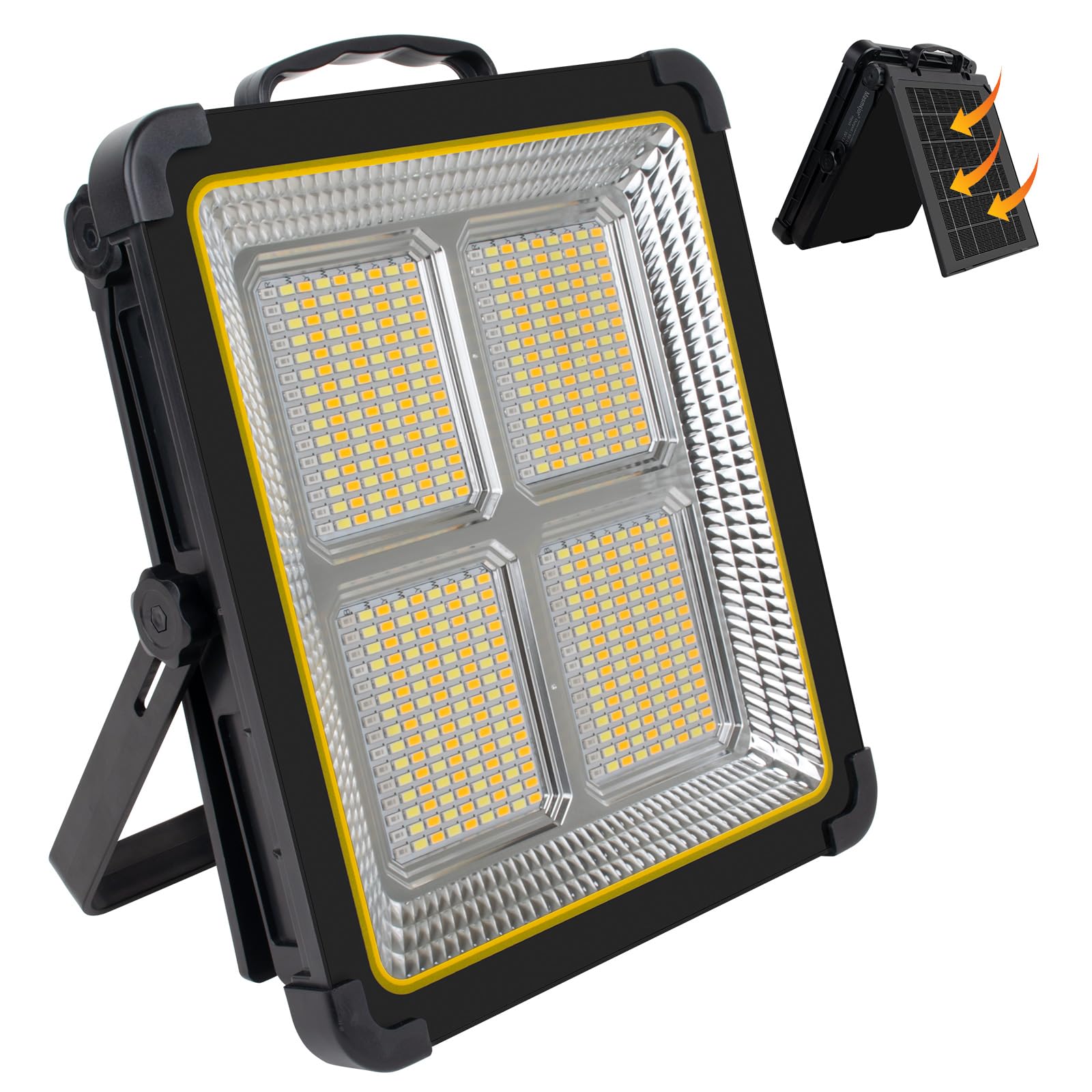 Masmejor 160W Rechargeable LED Work Light, 540 LEDs 15000mAh Portable Solar Floodlight with 4 Modes & USB Output, IP53 Waterproof for Camping Garage Car Repair Fishing Power Cuts
