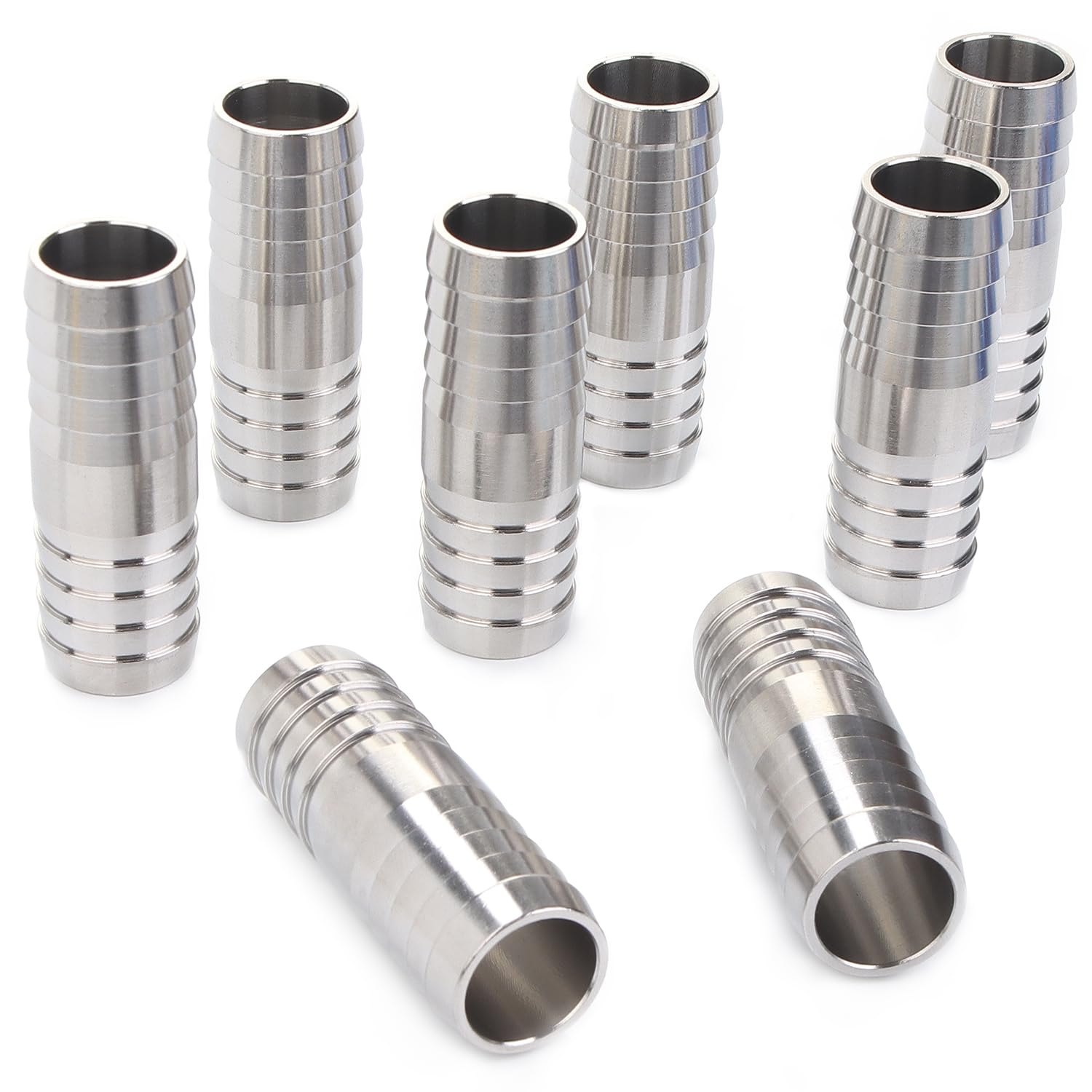 LTWFITTING Bar Production Stainless Steel 316 Barb Splicer Mender 19mm Hose ID Fitting Air Water Fuel Boat (Pack of 25)