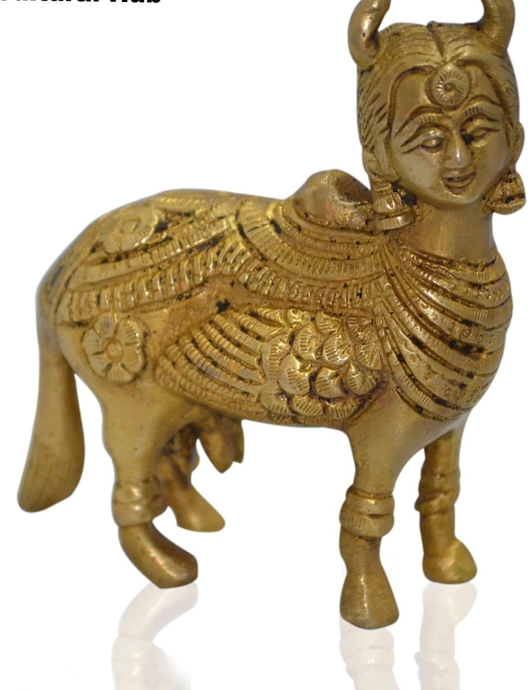 Kamdhenu COW Figurine Statues & Sculptures Brass Handcrafted Religious