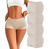 CUTE BYTE Womens Seamless Boy Shorts Underwear Soft Stretch No Show Boxer Shorts Briefs Panties for Ladies 4 Packs