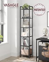 VASAGLE 6-Tier Bookshelf Industrial Ebony Black and Ink Black LLS101B56 view 2
