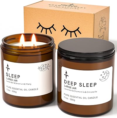 TRINIDa 2 Wicks Sleep Large Candle Gift Set 14.2OZ Lavender Chamomile