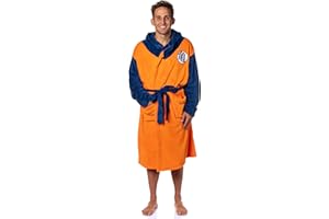 Bioworld Dragon Ball Z Goku Adult Fleece Hooded Bathrobe for Men And Women Costume Robes
