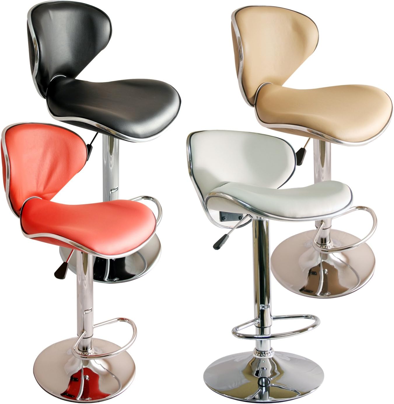 New Faux Leather BAR STOOLS BARSTOOLS Black PU Swivel Stool Kitchen