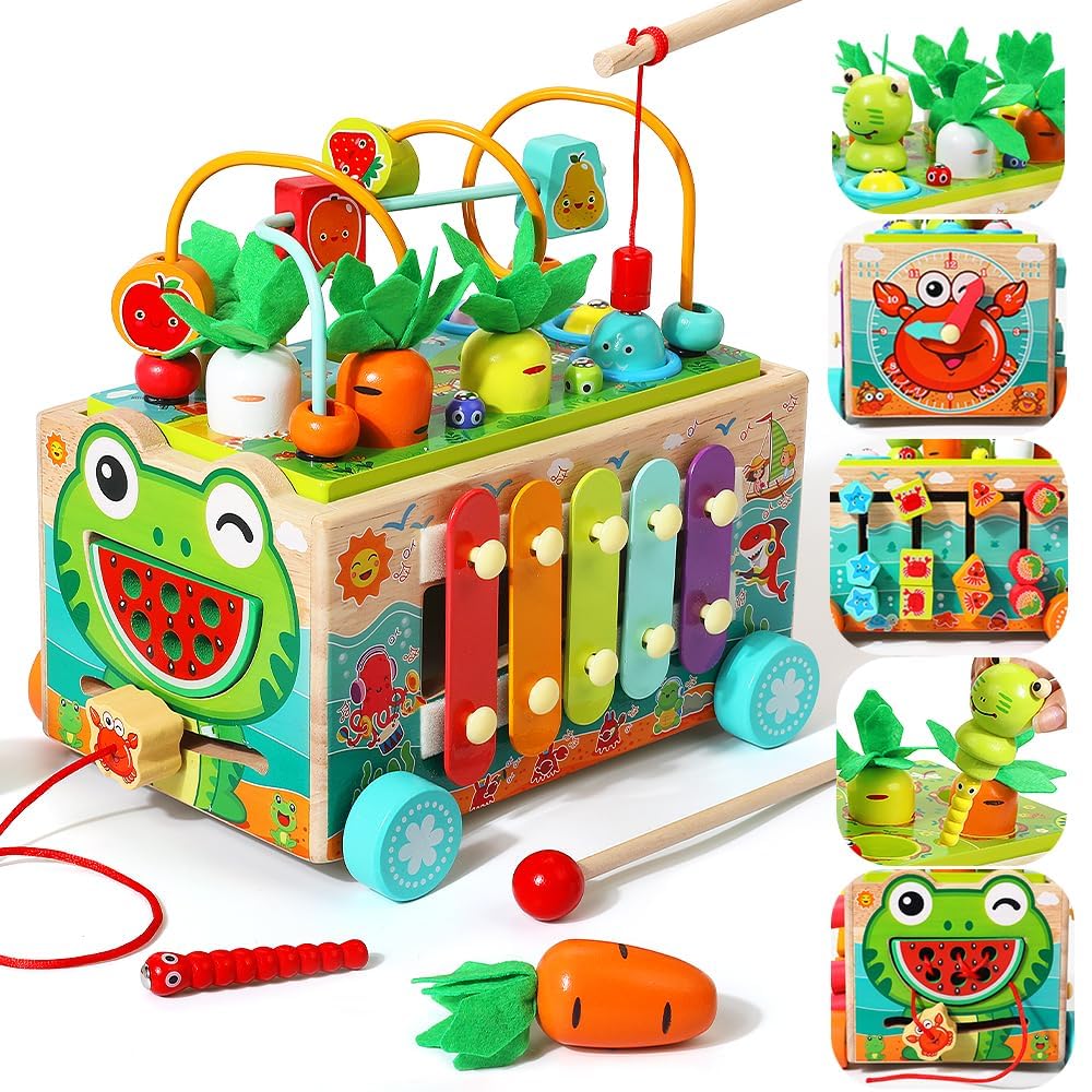 Photo 1 of JAUNTY Toddler Wooden Montessori Toy for 1 2 3 Year Old Toys, Educational Stem Toy for Baby Boys Girls 18 Months+, Preschool Learning Fine Motor Skill First 1st Birthday Gifts for Kids Girl Boy 1-3