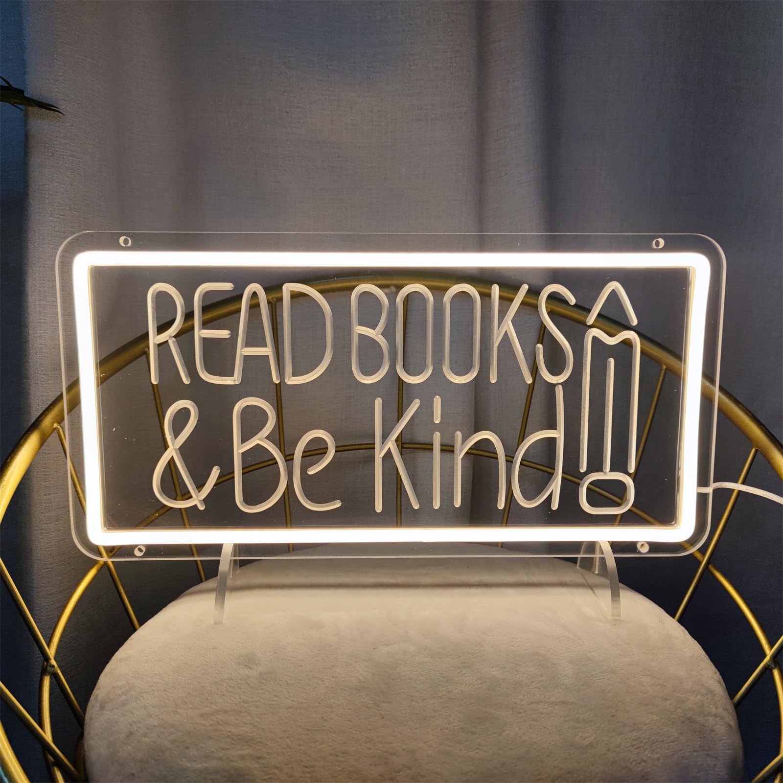 Photo 1 of Read Books And Be Kind Neon Sign Pencil Neon Light Student LED Neon Light Colorful Neon Light Up Sign Suitable for Classroom Bookstore Library Museum Study Room (15.4"*7.8")