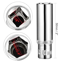 uxcell 4 Pcs 1/4 Inch Drive 10mm 6-Point Deep
