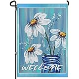HOSNYE Daisy Jar Welcome Garden Flag 12x18 Inch