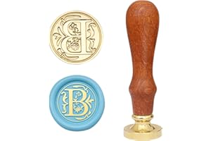 MINGYUESKY Wax Seal Stamp, Classic Alphabet Initial Wax Sealing Stamp Brass Head Wooden Handle for Wedding Party Invitation (Letter B)