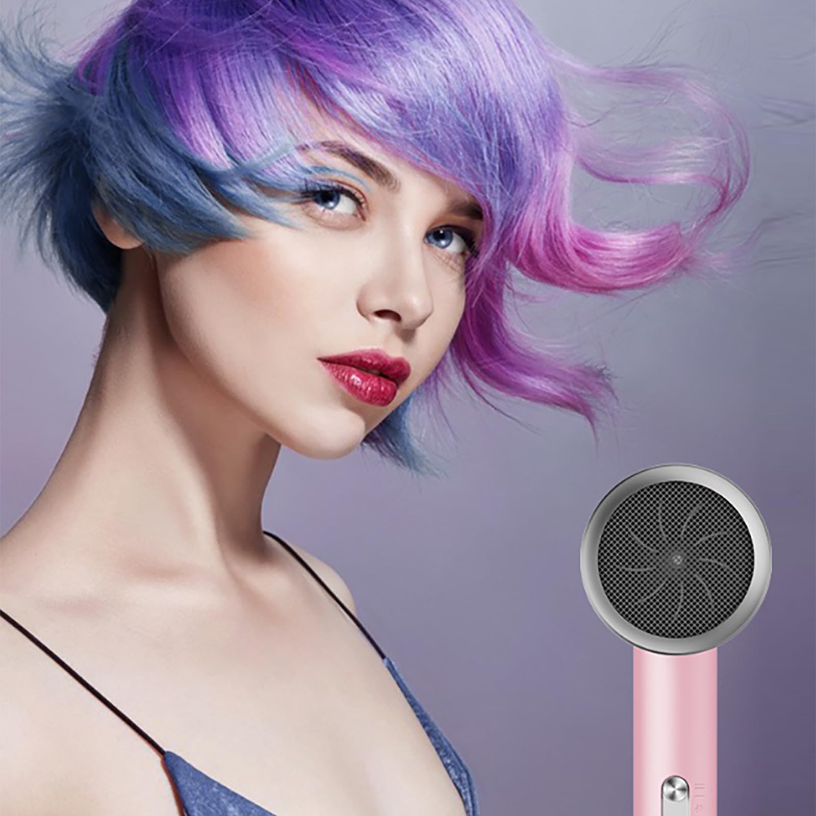 Seche Cheveux Professionnel Ionique Négatif, Portable 1250w Séchoir Cheveux, Moteur sans Balais, 3 niveaux de vitesse, Séchage Rapide, Léger et portable, 57 dB à Faible Bruit pour Famille Voyage (A)