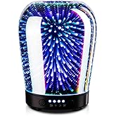 Porseme Essential Oil Diffuser, Aromatherapy Ultrasonic Cool Mist Humidifier, 3D Effect Glass, Auto Shut-Off, Timer Setting,100ml Aroma Decoration for Home, Office, Gym, Spa, Premium Gift