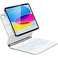 HOU Keyboard Case for iPad 10th Generation, Organic-Silicon PU, Magic Magnetic Stand Keyboard for iPad 10 with Multi-Touch Trackpad, Floating Design, 7 Colors Backlit, Bluetooth