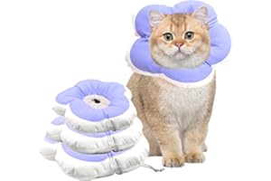 KREYFER Adjustable Petal Cat Cone Collar Soft, Cute Waterproof Elizabethan Recovery Collar for Kittens and Small Dogs, Anti-Bite Lick Wound Healing Protective Neck Cone After Surgery Collar for Small Pets