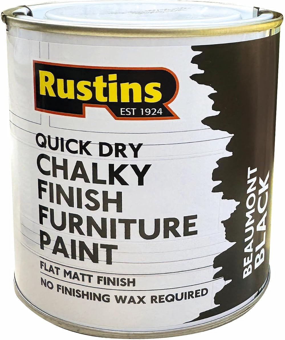 Rustins Chalky Finish Furniture Paint Beaumont Black 250ml