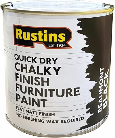 Rustins Chalky Finish Furniture Paint Beaumont Black 250ml