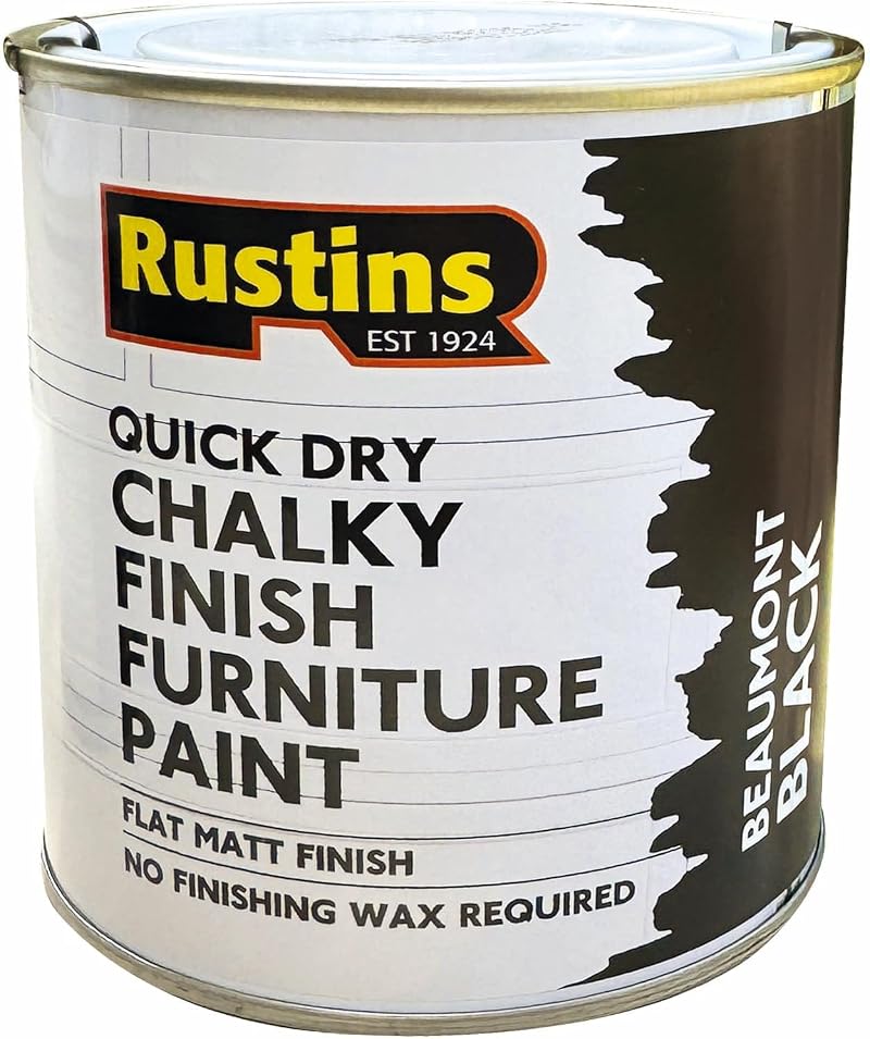 Rustins Chalky Finish Furniture Paint Beaumont Black 250ml
