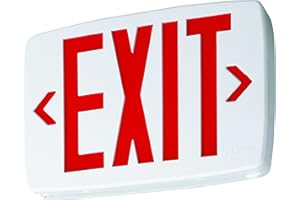 Lithonia Lighting Quantum LED Emergency Exit Sign, Thermoplastic Exit Only Sign with Stencil-Faced White Housing and Red Letters with Nickel Cadium battery (LQM S W 3 R 120/277 EL N M6)
