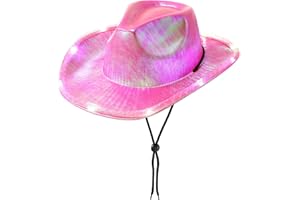 WOOH Cowboy Hat for Women,Party Cowgirl Hats Women,Colored Light Up Cowboy Hat for Halloween Costumes