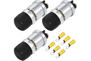 DaierTek Push Start Button Switch 12V 50A Heavy Duty Momentary Push Button Switch Waterproof Weatherproof Engine Starter Marine Horn Button 12 Volt for Auto Motor -3pcs