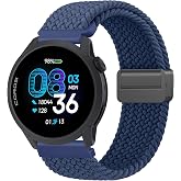 Amzpas Magnetic Braided Strap for COROS PACE 4 / PACE 3 / Pro/APEX 2 Pro/APEX Pro/APEX 46mm, 22mm Soft Nylon Sport WristBand Compatible with ACoros Pace 4/3 Watch Women Men