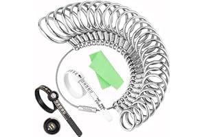 27PCS Premium Ring Sizer Measuring Tool Set, Metal Measurement Tool, Sizing Kit, Jewelry Finger Size Measurer, US 0-13 With H