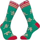 Crazy Dog T-Shirts Funny Christmas Crew Socks for Men – Ninja Gingerbread Man Novelty Socks – Holiday Cotton Gift for Him, Festive Winter Footwear, Ugly Sweater Party Accessory