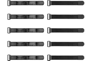 Trilancer Elastic Cinch Straps with Anti-Slip Strips, 9’’ x 1.2’’ (10 Pack) Heavy Duty Multipurpose Hook and Loop Straps for Extension Cords, Cables, Ropes,Hoses, Bike,Pant Garters,Garage and Workshop