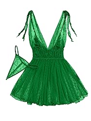Lilosy Sexy Polka Dots Mesh Sheer Babydoll Chemise