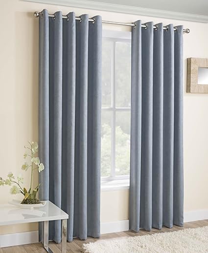 Vogue Lined Eyelet Curtains Ring Top Thermal Lined Block Out