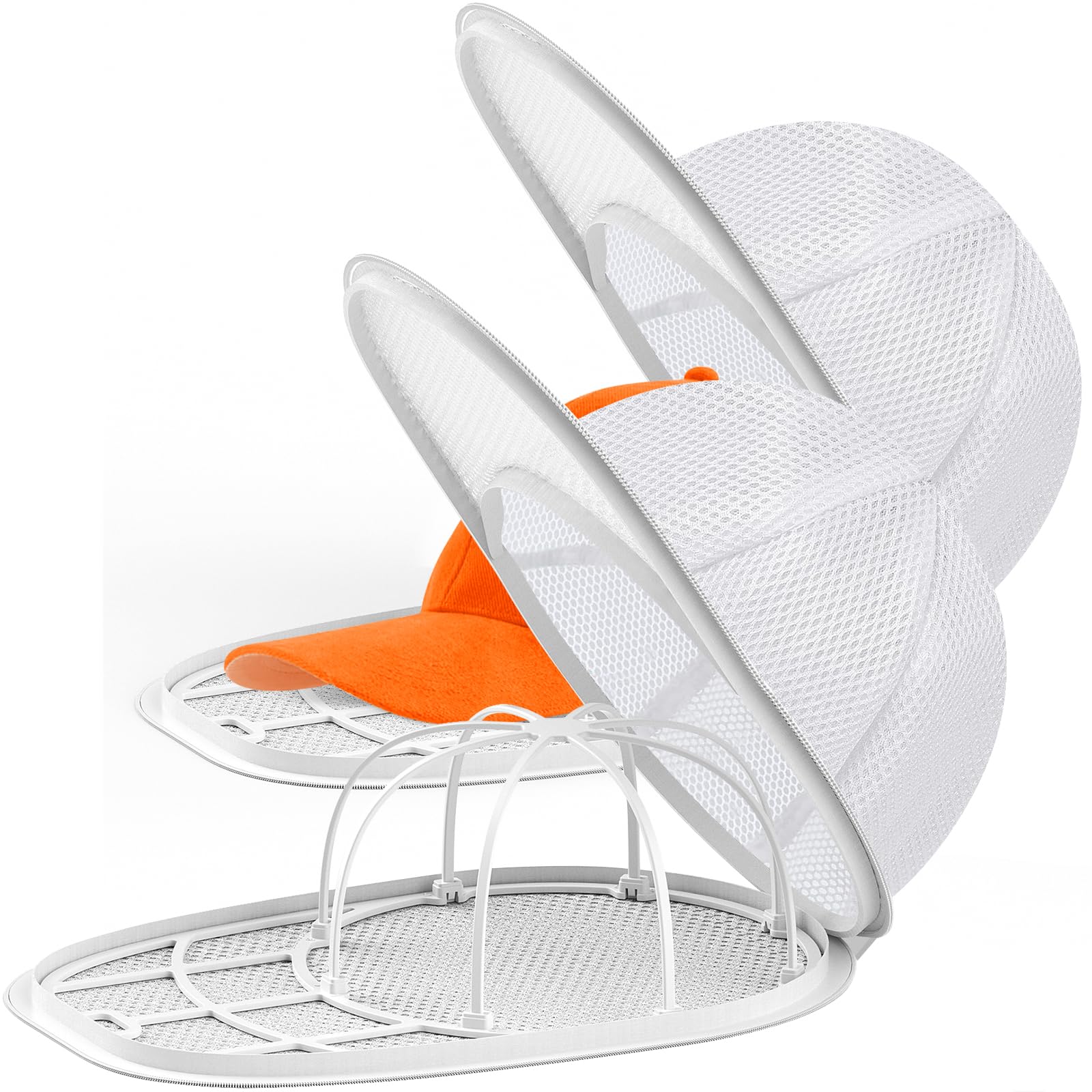 Photo 1 of Eiito Hat Washer for Washing Machine,Hat Cleaner for Baseball Caps with Frame Cage and Mesh Bag?2Pack White?