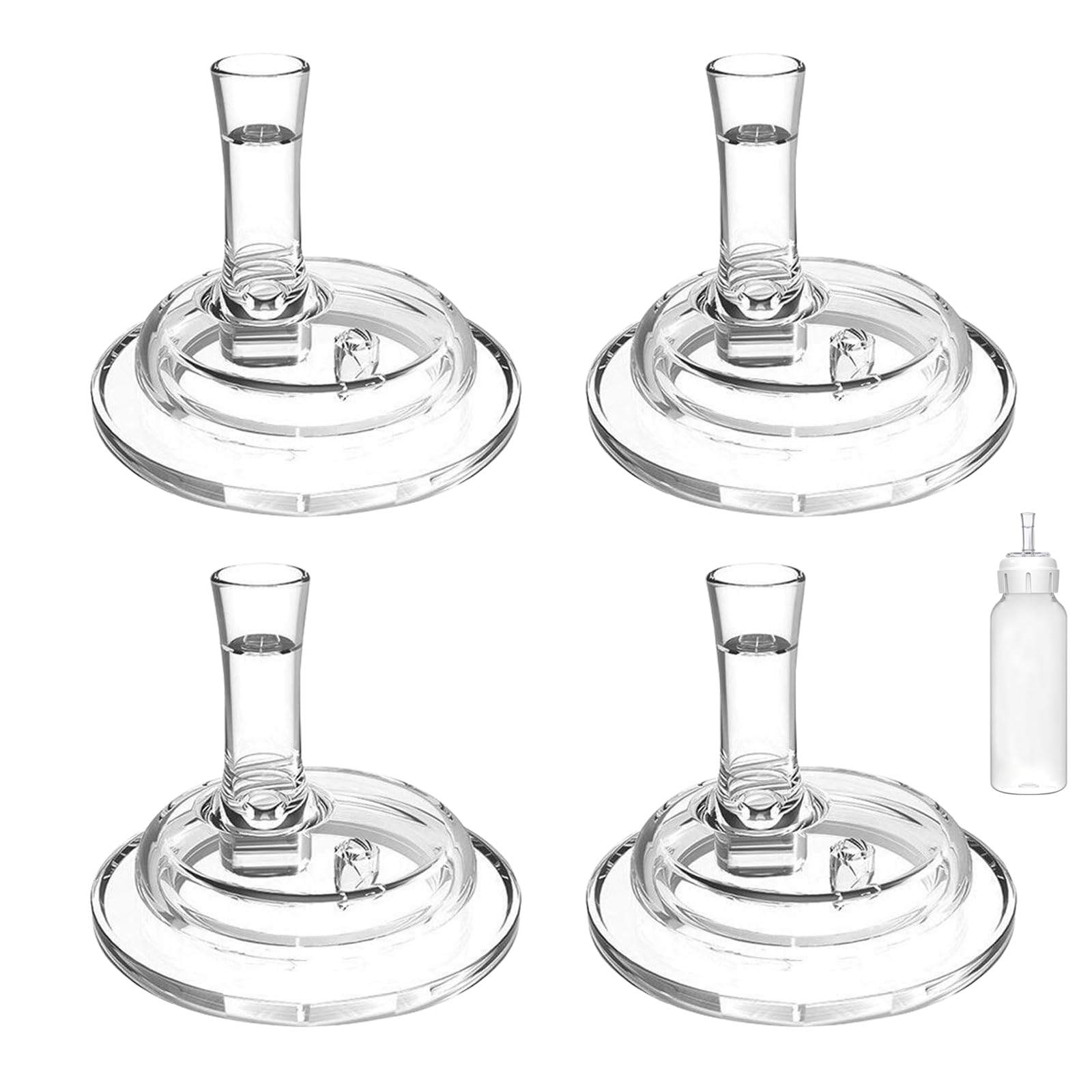 Photo 1 of Straw Sippy Nipples for Dr Browns Narrow Neck Baby Bottles, Transition Cup Replacement Food Grade Silicone Soft Nipple 6m+, Pack of 4