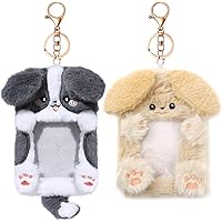 Amazon.com: Neffliwe Cute Plush Photocard Holder with Keychain
