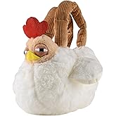 Ueeksry Cute Plush Chicken Handbag - Soft Fluffy Hen Purse, Novelty Bag, Animal Plush HandBag Cosmetic Bag with Zipper for Women