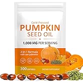 Daiasns Pumpkin Seed Oil with Saw Palmetto Capsules, 300 Softgels | Cold Pressed Pure Virgin Oil, Essential Fatty Acids & Phytosterols - Supports Hair, Urinary, Bladder & Prostate Health, Non-GMO