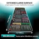 Pixiecube Excel Shortcut Keys Mouse Pad Extended Large XL 800x300mm view 2