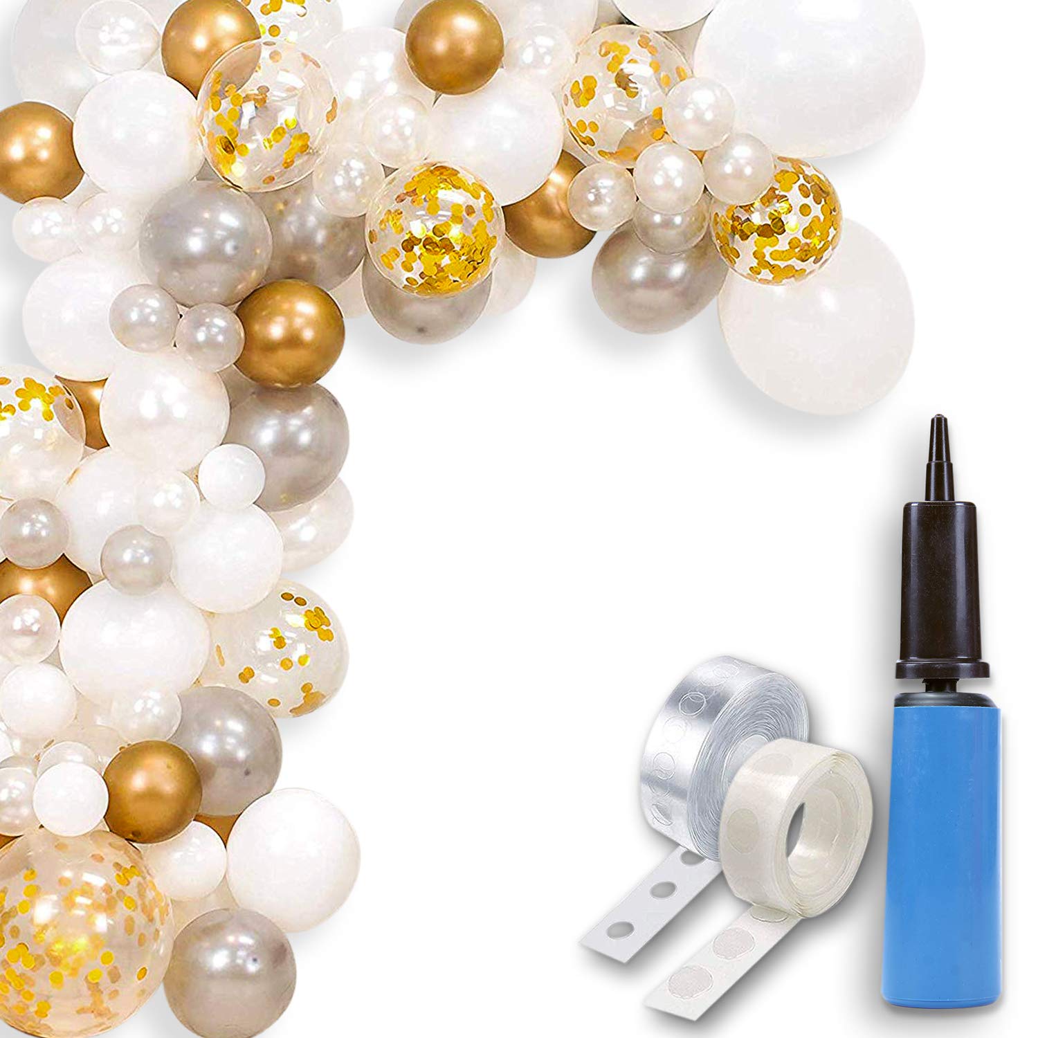 Buy Balloon Garland Kit, (134 pcs) Balloon Arch Kit Silver, Gold and