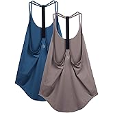 icyzone Workout Tank Tops for Women - Athletic Yoga Tops, T-Back Running Tank Top