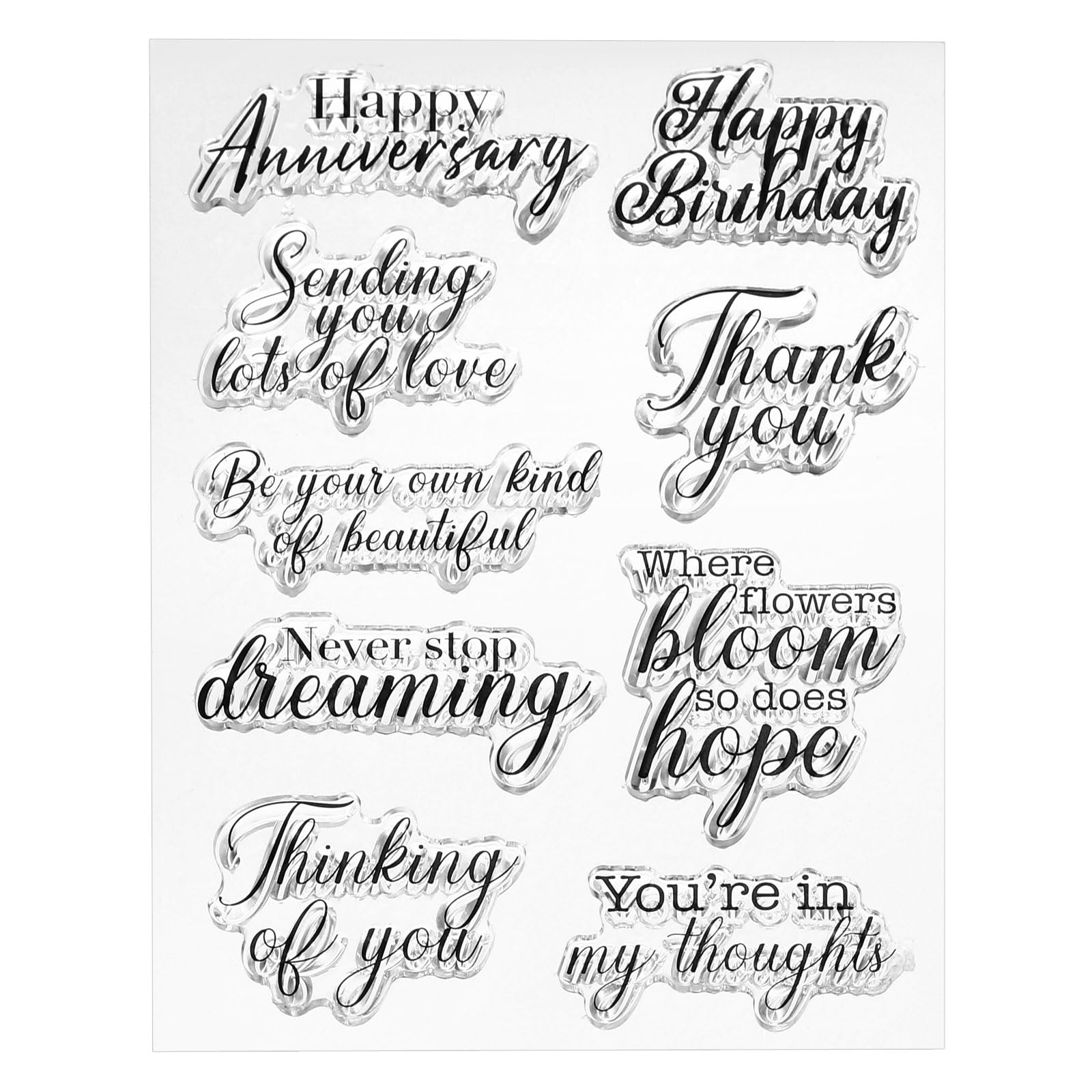 PATIKIL Transparent Silicone Stamps, 1 Pcs T1996 Text Clear Stamps for Card Making Decoration DIY Scrapbooking Embossing Album Decor Craft, Clear