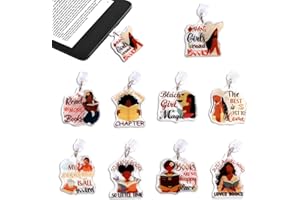 cosmisun Dust Plug Charm Type C - 9 Pcs Black Girl Dust Plugs Compatible with Kindle Charging Port Type C/USB C Plug Cover Accessories for Phone Gift for E-Reader Book Lover Women Teachers Students